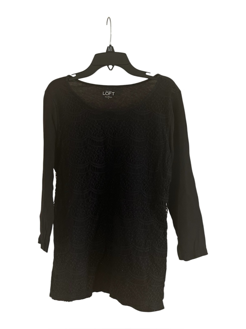 LOFT Lace Black Size Small Short Sleeve Tunic Top